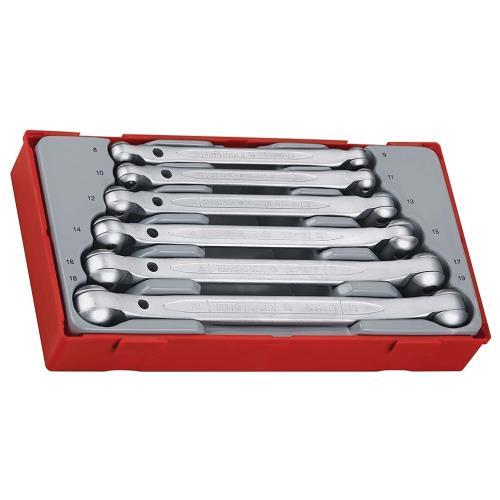 Teng 6pc Dbl Flex-Head Spanner Set 8-19mm - TC-Tray