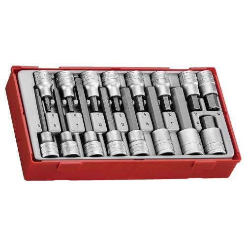 Teng 16pc 1/2in Dr. Hex Bit Skt Set - TC-Tray