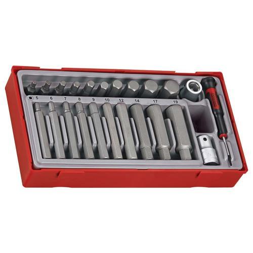 Teng 23pc Hex Bits Set 5-19Metric - TC-Tray