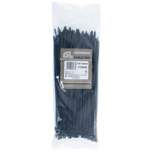 ISL 250 x 4.8mm UV Nylon Cable Tie - Blk. - 100pk