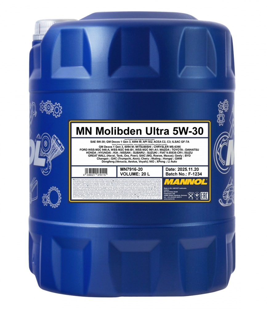 MANNOL 7916 20L Molibden Ultra 5W-30