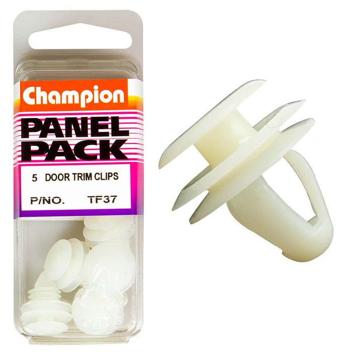 Champion Door Trim Clip White 13mm x 13mm -5pk